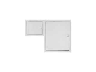 Two white electric meter boxes is isolated on a transparent background.