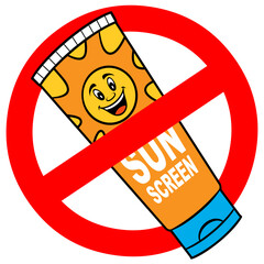 Sunscreen Ban - Sunscreen is forbidden on the beach.