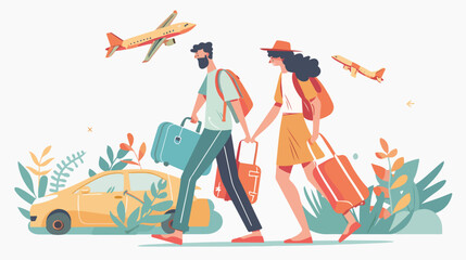 Love couple travel on holiday. Honeymoon trip concept