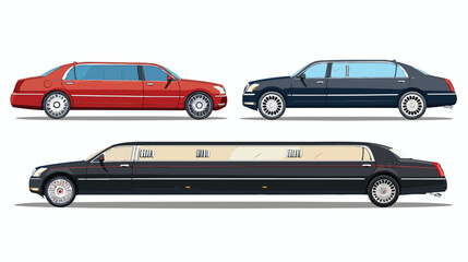 Luxurious limousine or limo isolated on white background - obrazy, fototapety, plakaty