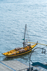 The Rabelo Boats, traditional wooden boats that transport barrels of wine on the Douro River,...