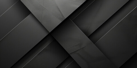 Black abstract background with geometric shapes and lines,triangle black background,  Dark grey, silver. Modern, futuristic - obrazy, fototapety, plakaty