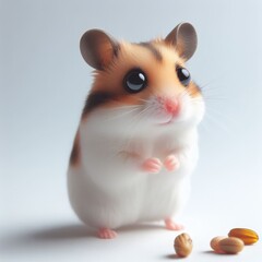 Standing hamster isolated on a white background