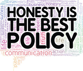 Honesty is the Best Policy word cloud conceptual design isolated on white background.