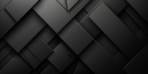 Black abstract background with geometric shapes, triangle black background, 