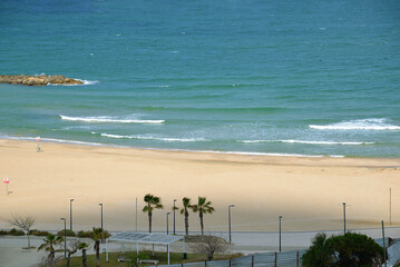 soft wave of the sea on the sandy beach. holidays and relaxation by the sea	
