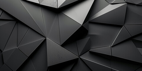 Black abstract background with geometric shapes, triangle black background, 