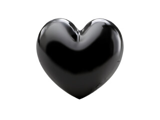 Velvety 3D rendering of an isolated black heart on transparent background, perfect for overlaying on any design. Adds depth and emotion to your projects against a clean white backdrop