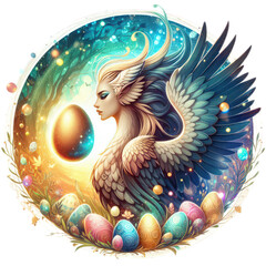 Easter mythical harpy animal - obrazy, fototapety, plakaty