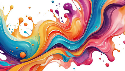 Fototapeta na wymiar Abstract 3D fluid vibrant colorfull wallpaper