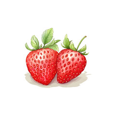 Realistic Fresh Strawberries. Vector illustration design.