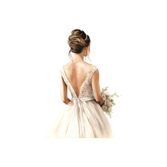 Fototapeta na wymiar Elegant Bride in Watercolor Style watercolor style. Vector illustration design.