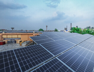 Solar power panel. Green energy. Electricity. Power energy pannels. Solar batteries production.