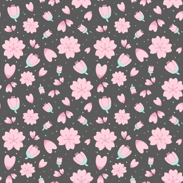 pink sakura blossom pattern collection