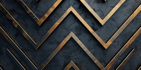 Black background with golden lines with  geometric shapes,Gold  black shapes triangles design background.Abstract luxury gold background 