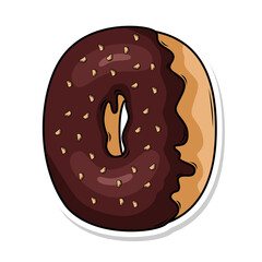 Delicious donut vector hand draw illustration

