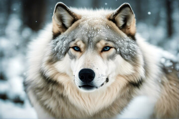 Polarwolf arctic wolf dog eskimo cry greenland - obrazy, fototapety, plakaty