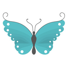 Beautiful flying insects. Summer butterfly in flat style isolated on white background. Colorful butterflies icons in cartoon flat style. Element for web, game and advertising. Vector illustration.