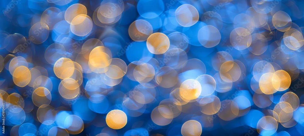 Poster ethereal defocused blue light bokeh creating a captivating and enchanting abstract background