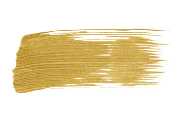 Festive metallic gold paint brush stroke