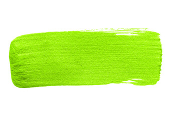 Electric neon lime green paint brush stroke