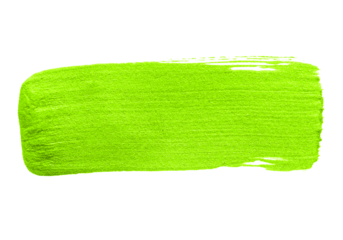 Electric neon lime green paint brush stroke