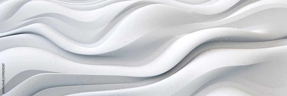 Aufkleber white 3d wave pattern. abstract white flowing curves background. generative ai
