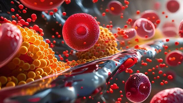 Red and Yellow Blood Cells in Group