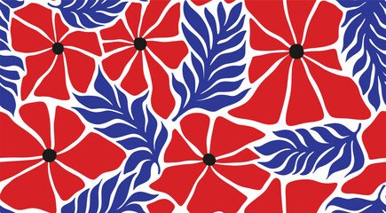 Abstract flower seamless pattern.