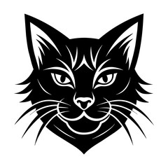 Cat Head Silhouette Vector Design  Graphics for Tshirt, Hoodie, Pillow, Clipart