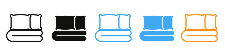 Icon depicting the comfort of bed linens and plush pillows for a peaceful sleep setting