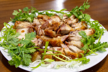 Crispy roasted belly pork Chinese style