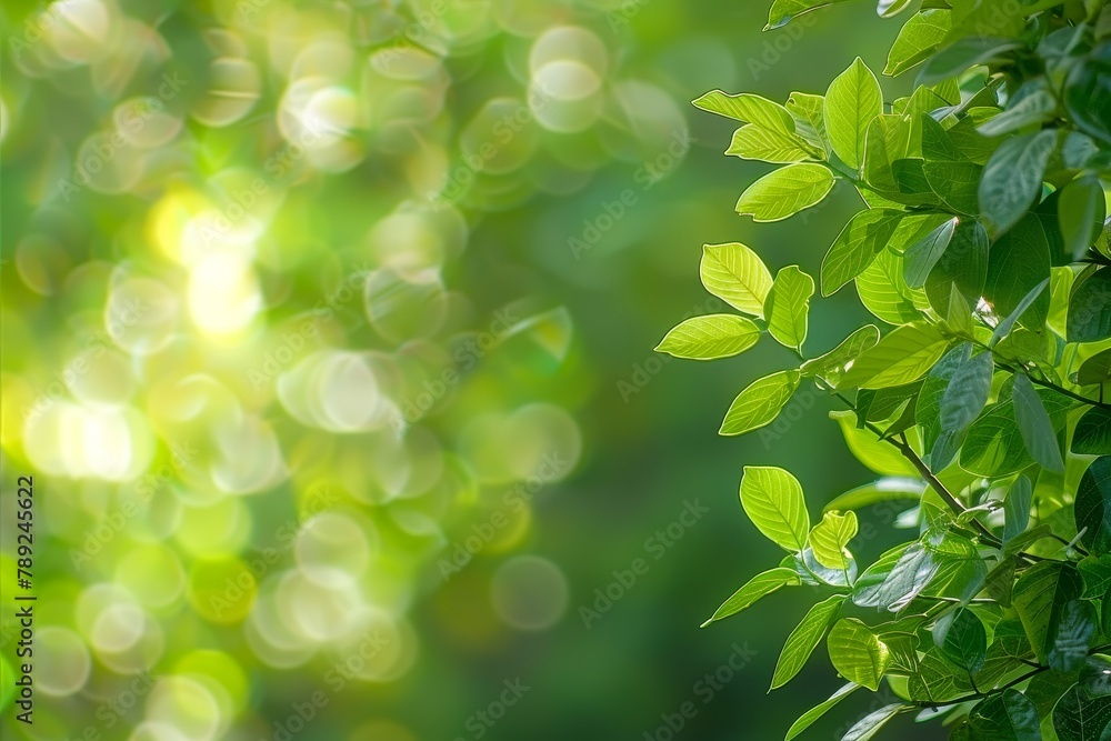Poster mesmerizing abstract green light bokeh blur creating captivating background ambiance