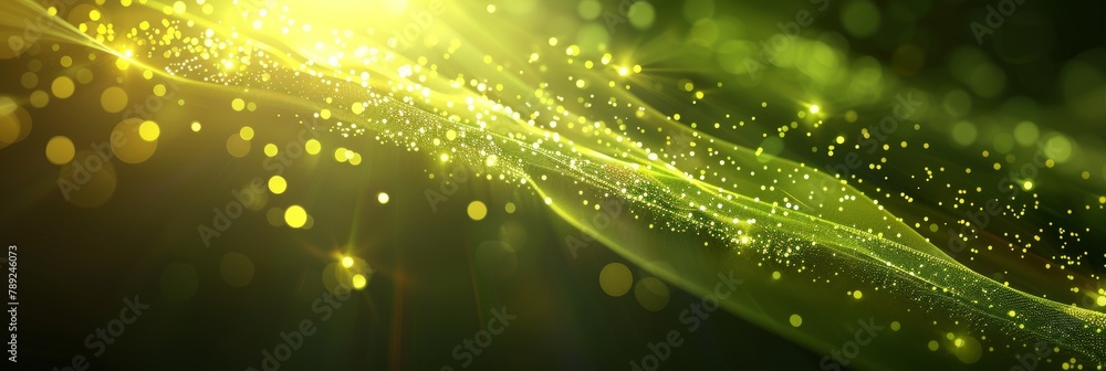 Poster abstract green light bokeh blur for artistic background design and creative concepts