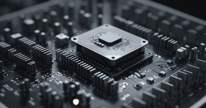 Element circuit board with encoder and decoder on abstract background