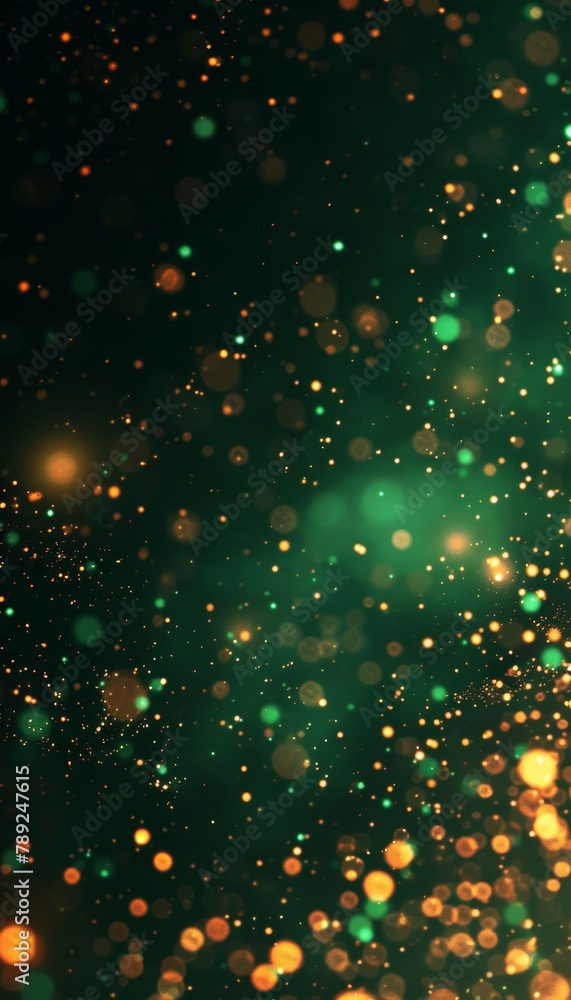 Poster abstract green bokeh lights background with blurred defocused effect for artistic design
