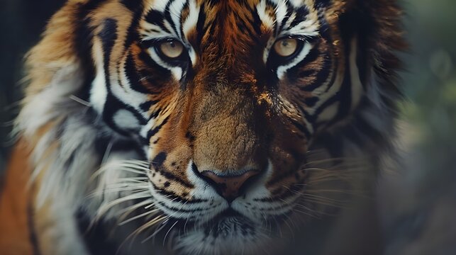Majestic Bengal tiger staring, wild beauty in nature generated by AI Pro Photo

