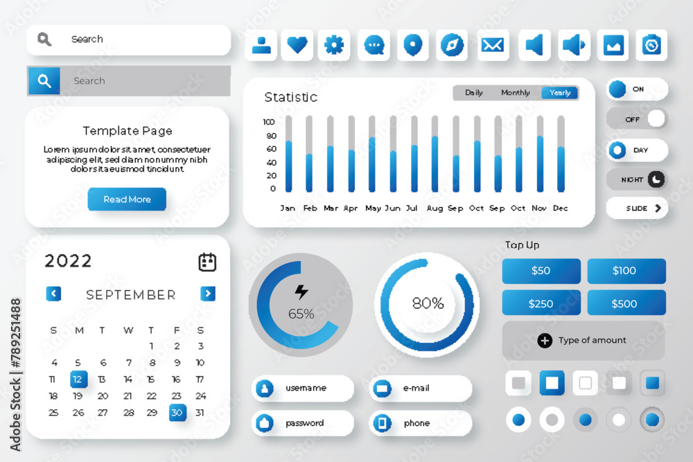 Poster vector ui kit collection bundle pack