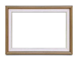 Wooden picture frame mockup transparent png