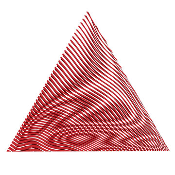 Abstract geometric triangular shape with waved moire isolated on white background. Metaverse concept background for wall art, panel, poster, web, banner, mobile apps, infographics. 