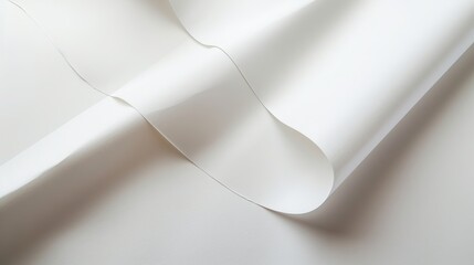 wavy folded white paper, copy and text space, 16:9