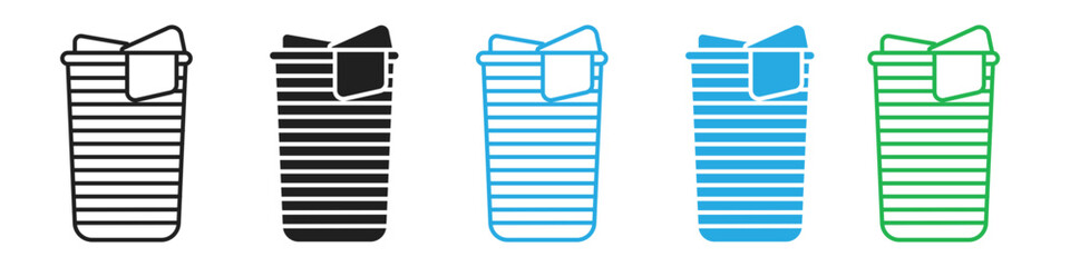 Icon for a Hamper Overflowing with Laundry Awaiting Washing