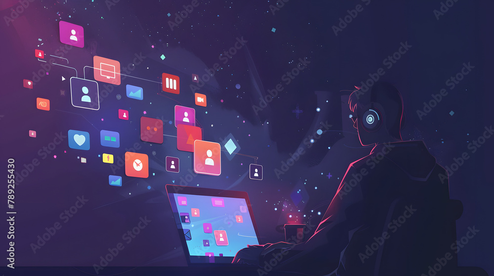 Poster a digital marketer is leveraging an ai-based web service to draw statistics from various social medi