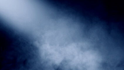 Obraz na płótnie Canvas Dry ice smoke clouds fog texture. . Perfect spotlight mist effect on isolated black background.