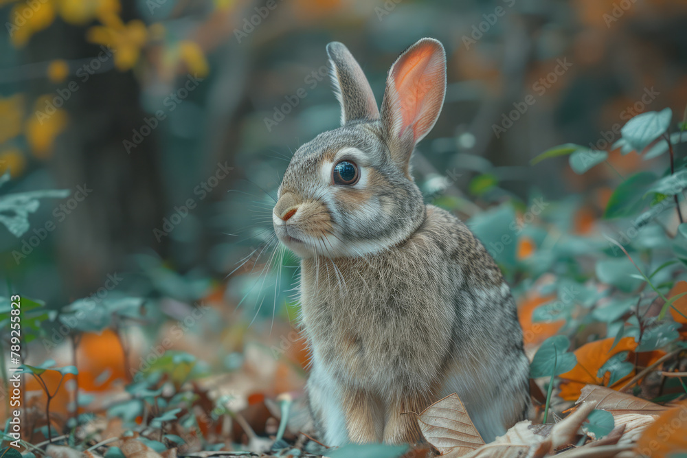 Poster A depiction of a rabbit with enhanced auditory mechanisms, its ears able to tune into and decode var