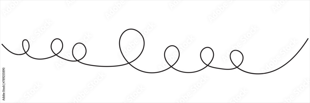 Wall mural squiggle line design element. continuous line art drawing vector illustration. continuous