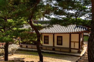 The Korean beautiful traditional old palace,Yuksanggung shrine is the cultural heritage.
