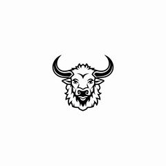 Bull head logo design vector illustration template