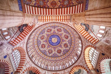 Elegant Domed Splendor: Selimiye Mosque in Edirne, Turkey, Exemplifying Century Islamic...