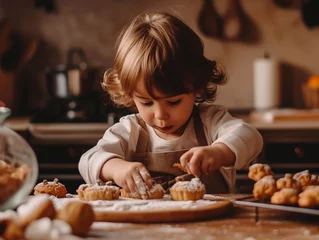 Muurstickers Toddler Baking Fun © pavlofox